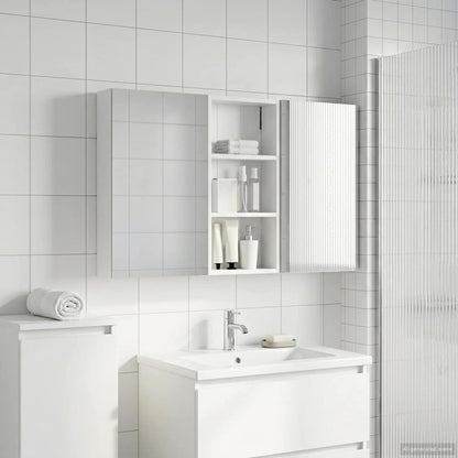 Badkamerkastenset 3 pcs 110 x 10,5 x 60,5 cm Bewerkt hout