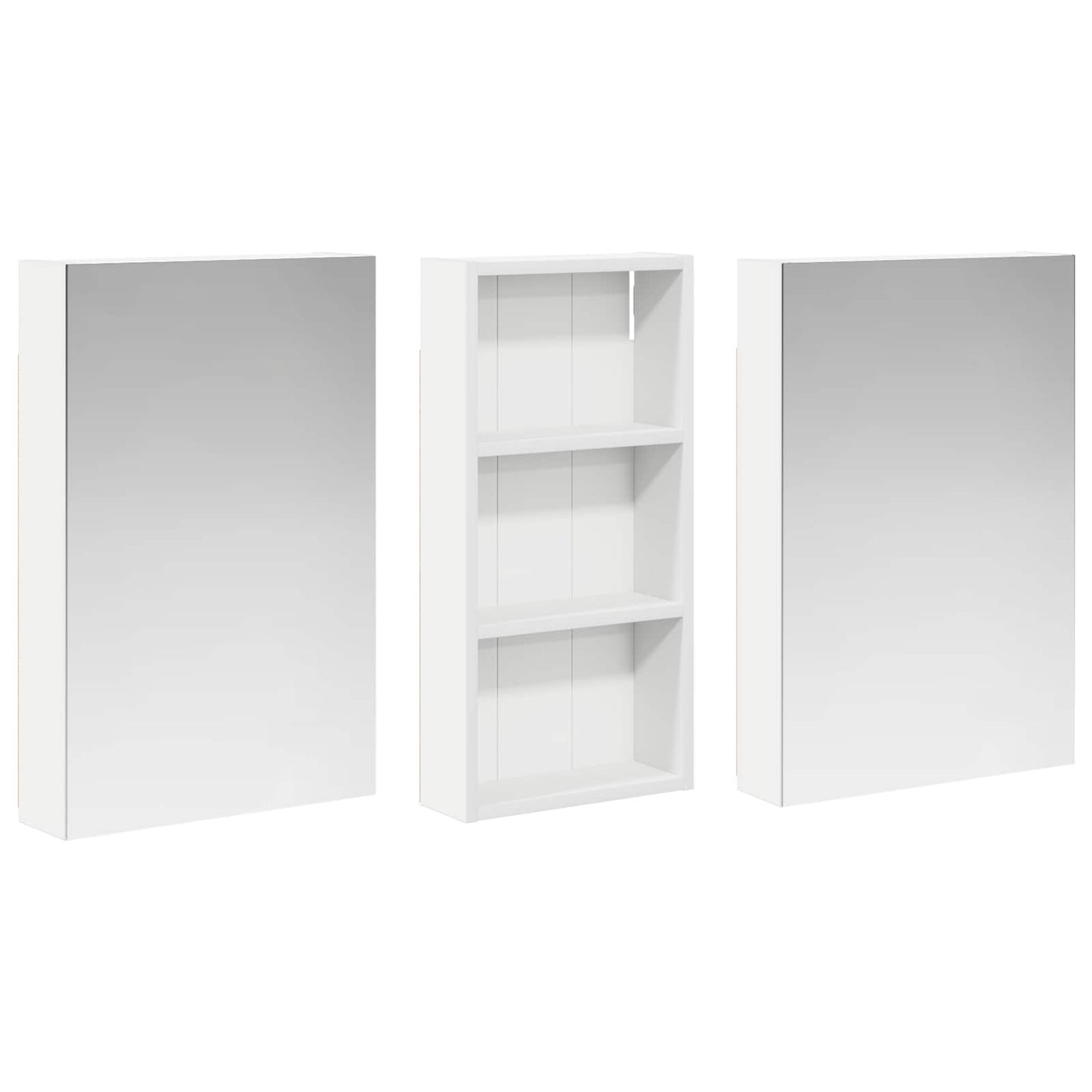 Badkamerkastenset 3 pcs 110 x 10,5 x 60,5 cm Bewerkt hout