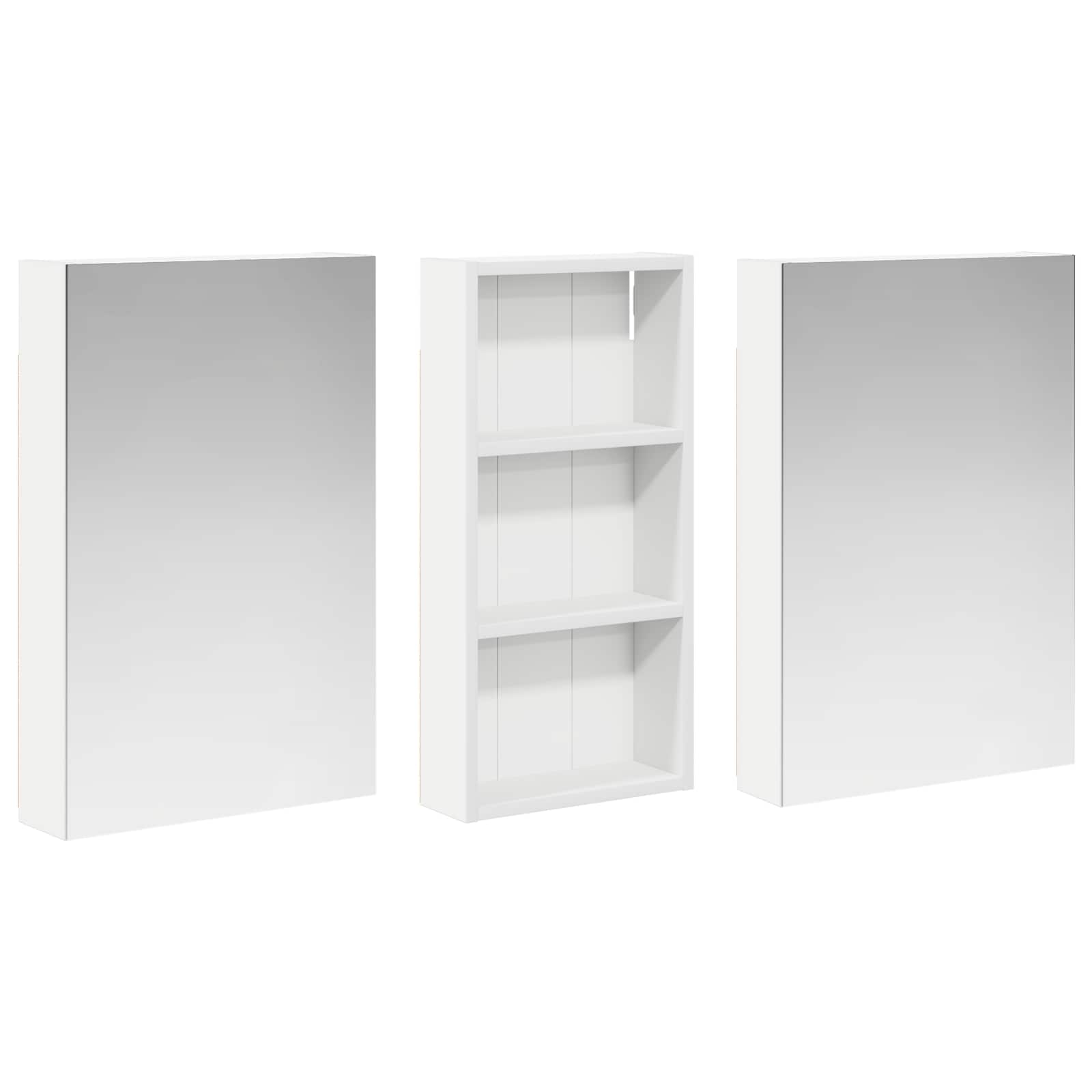 Badkamerkastenset 3 pcs 110 x 10,5 x 60,5 cm Bewerkt hout