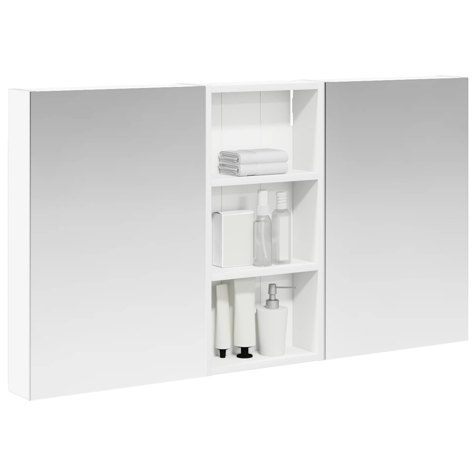 Badkamerkastenset 3 pcs 110 x 10,5 x 60,5 cm Bewerkt hout