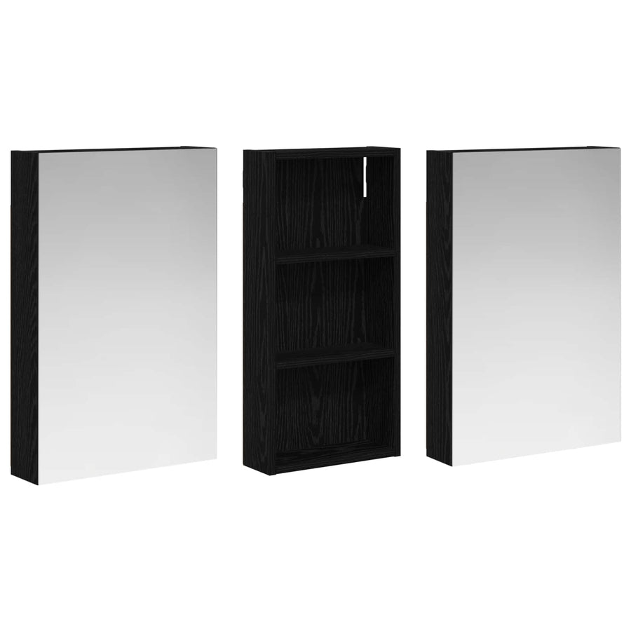 Badkamerkastenset 3 pcs 110 x 10,5 x 60,5 cm Bewerkt hout