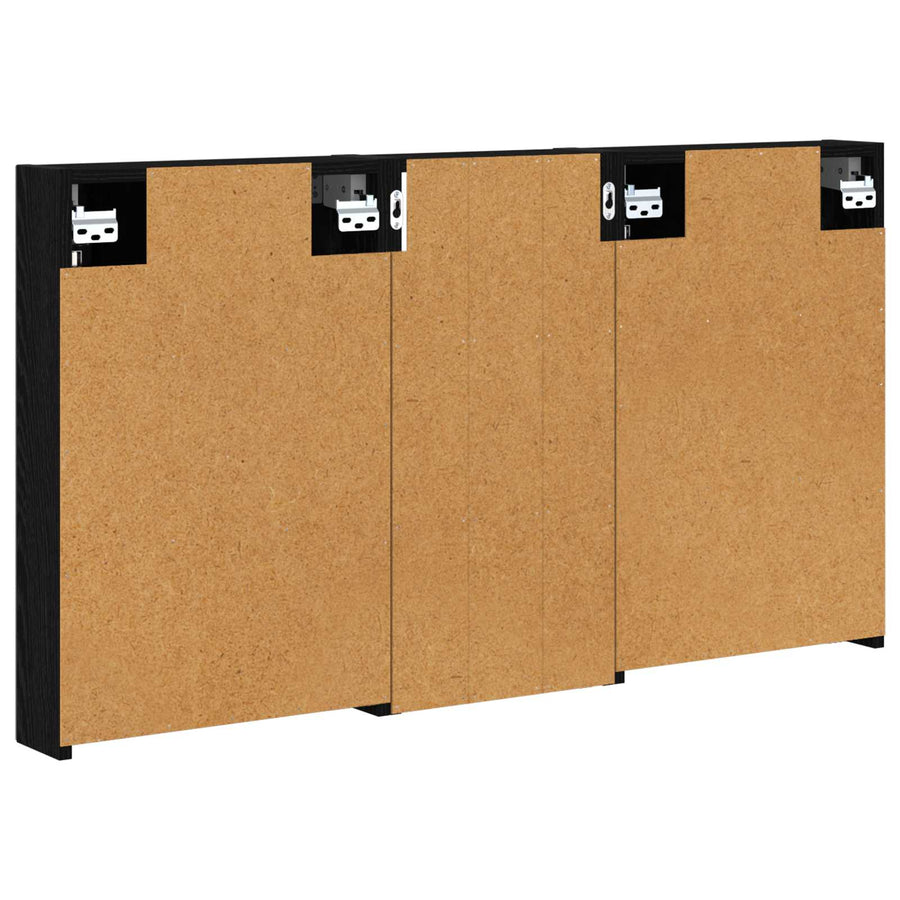 Badkamerkastenset 3 pcs 110 x 10,5 x 60,5 cm Bewerkt hout