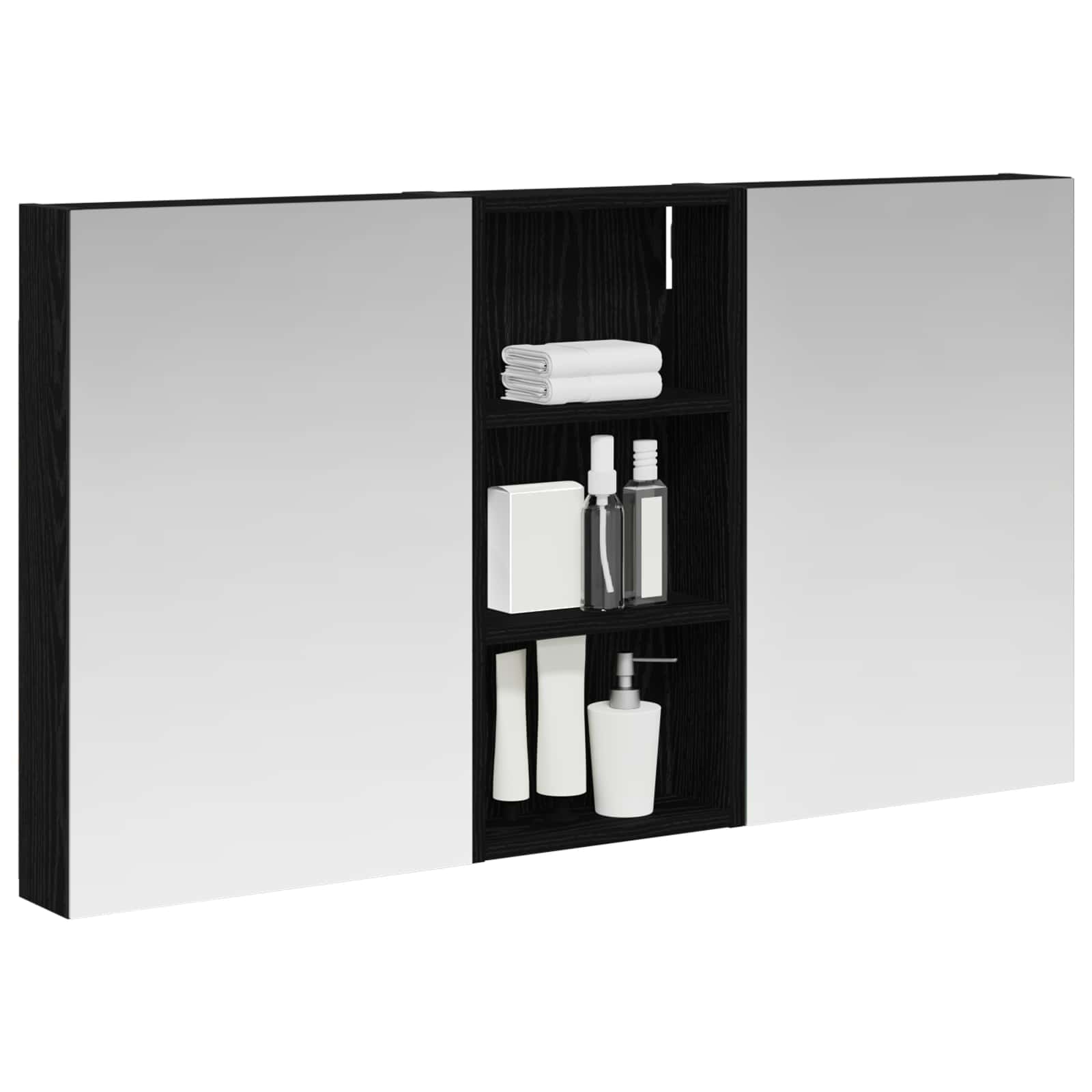 Badkamerkastenset 3 pcs 110 x 10,5 x 60,5 cm Bewerkt hout