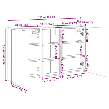 Badkamerkastenset 3 pcs 110 x 10,5 x 60,5 cm Bewerkt hout