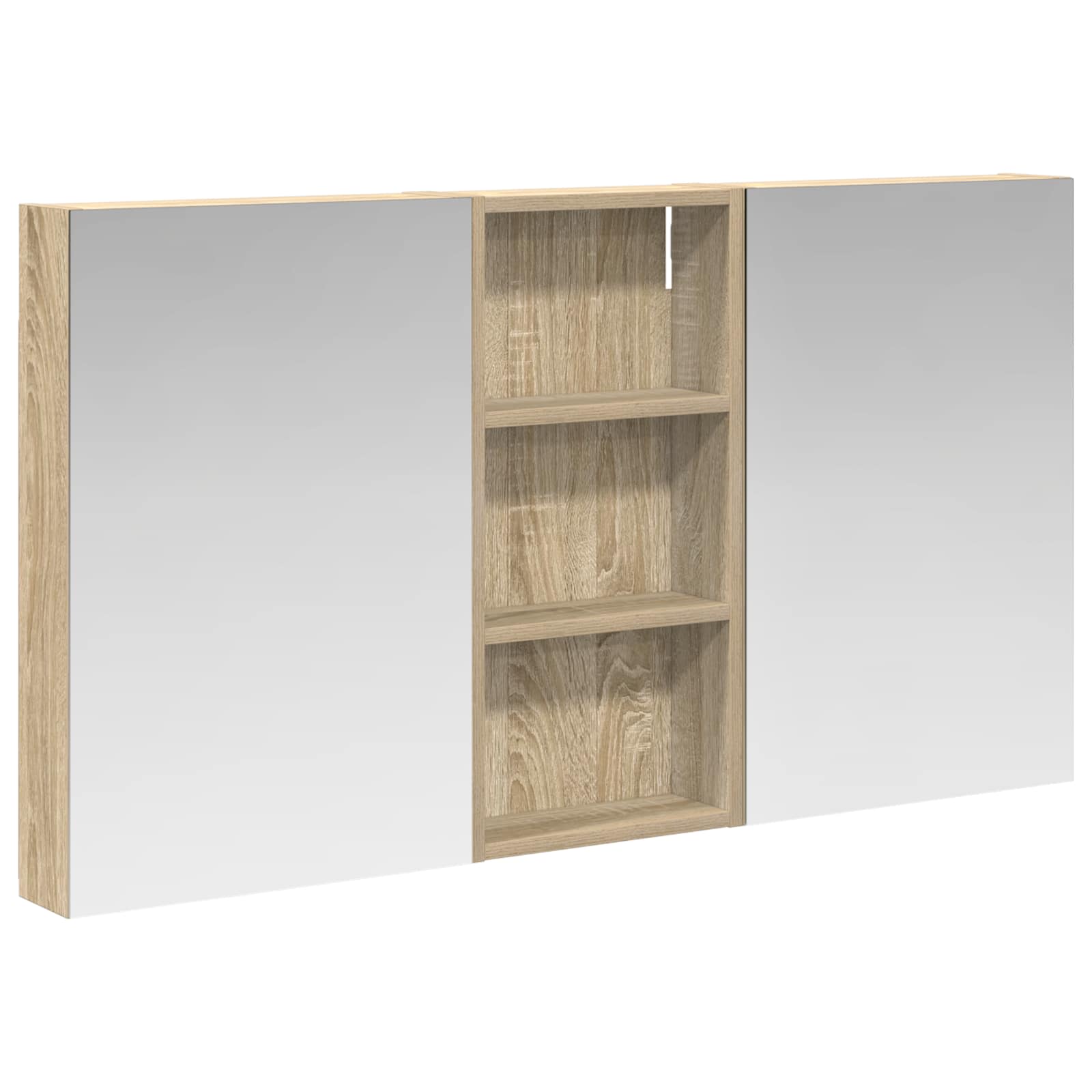 Badkamerkastenset 3 pcs 110 x 10,5 x 60,5 cm Bewerkt hout