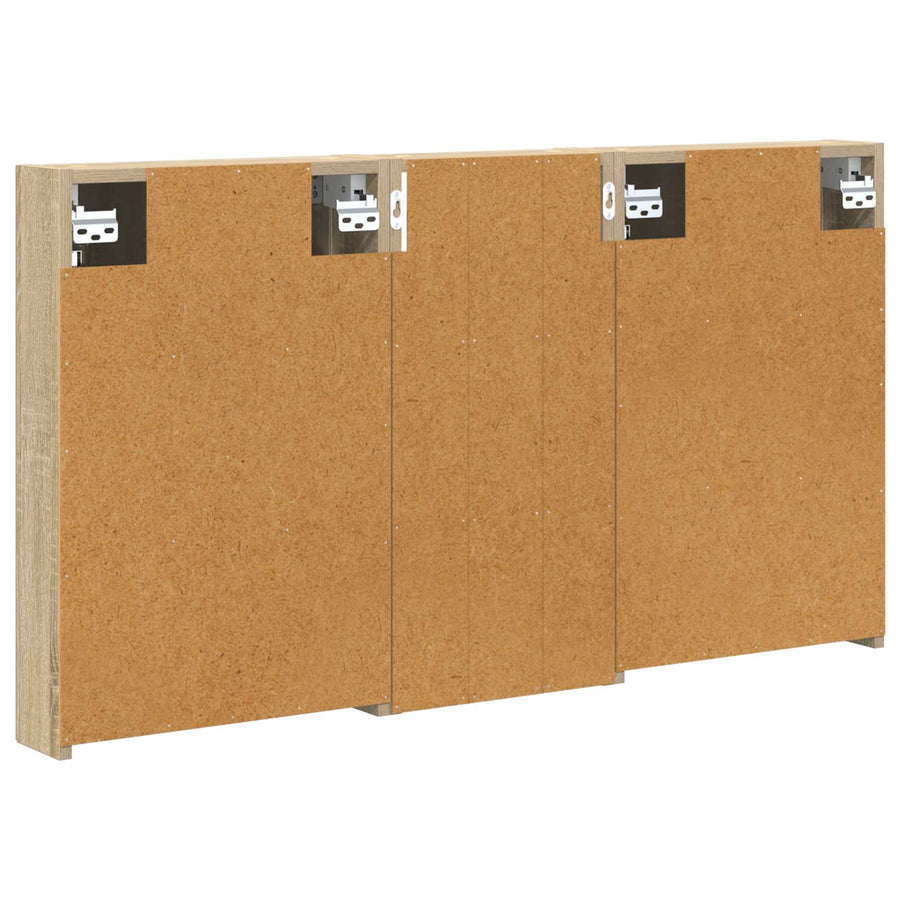 Badkamerkastenset 3 st 110 x 10,5 x 60,5 cm Bewerkt hout
