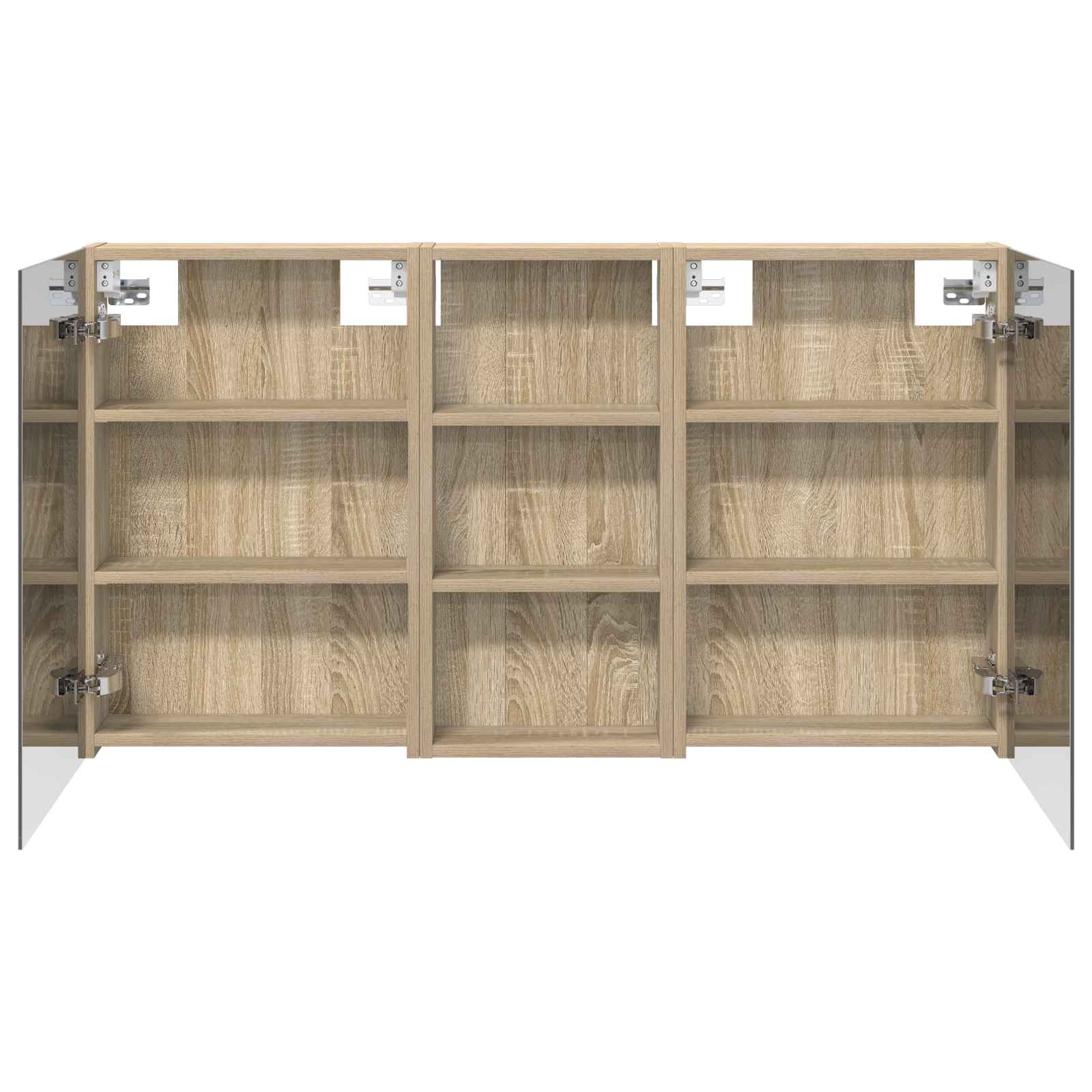 Badkamerkastenset 3 pcs 110 x 10,5 x 60,5 cm Bewerkt hout