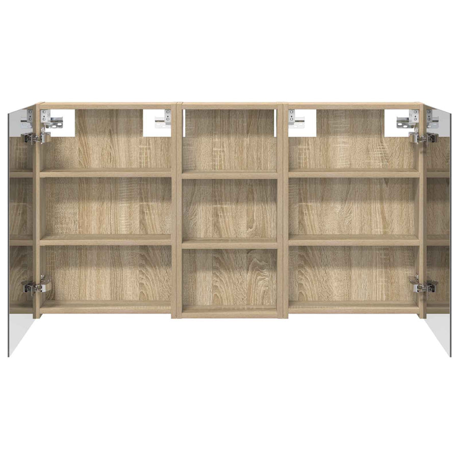 Badkamerkastenset 3 st 110 x 10,5 x 60,5 cm Bewerkt hout
