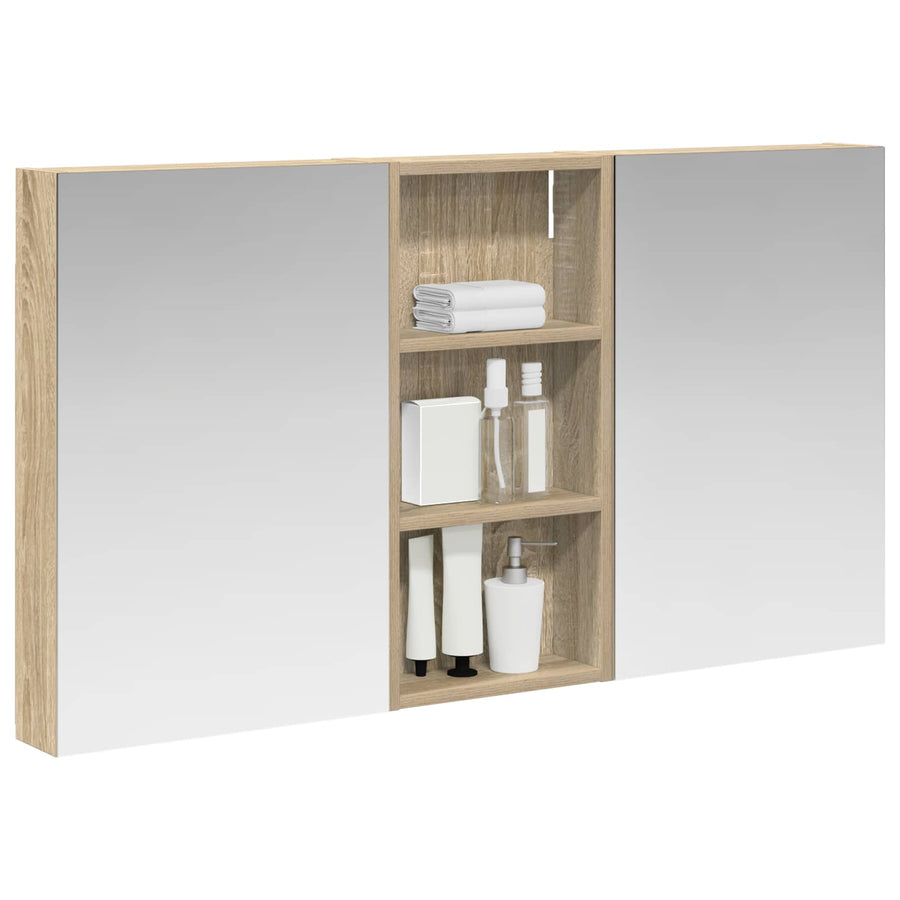 Badkamerkastenset 3 st 110 x 10,5 x 60,5 cm Bewerkt hout