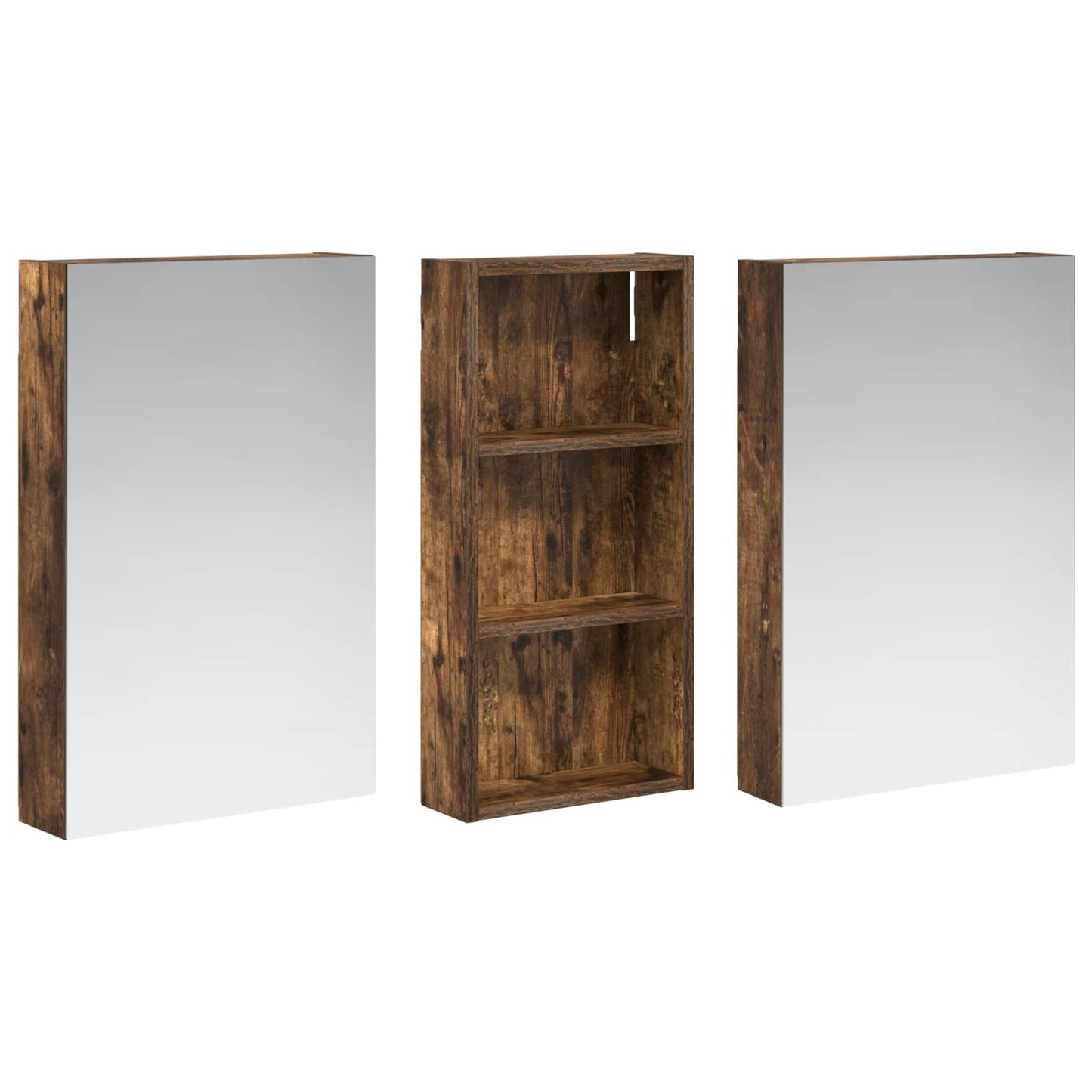Badkamerkastenset 3 pcs 110 x 10,5 x 60,5 cm Bewerkt hout