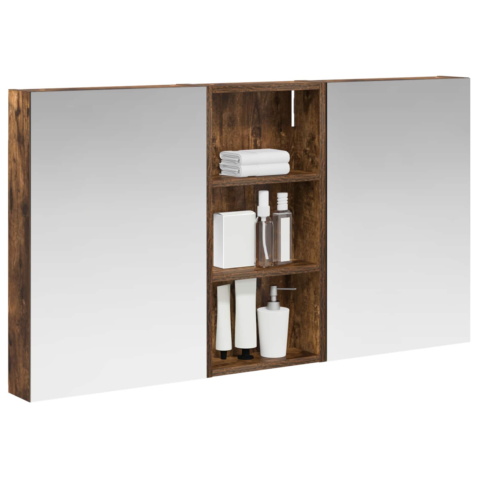Badkamerkastenset 3 pcs 110 x 10,5 x 60,5 cm Bewerkt hout