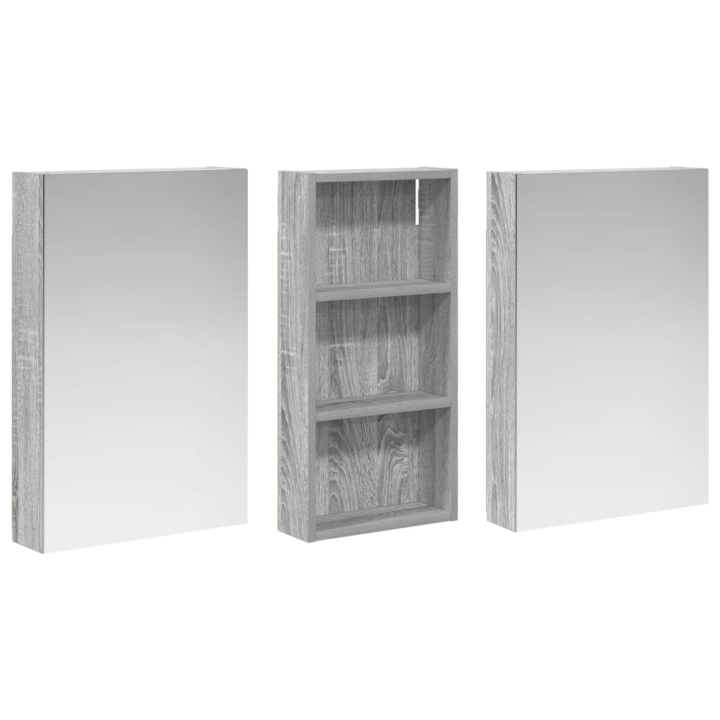Badkamerkastenset 3 pcs 110 x 10,5 x 60,5 cm Bewerkt hout
