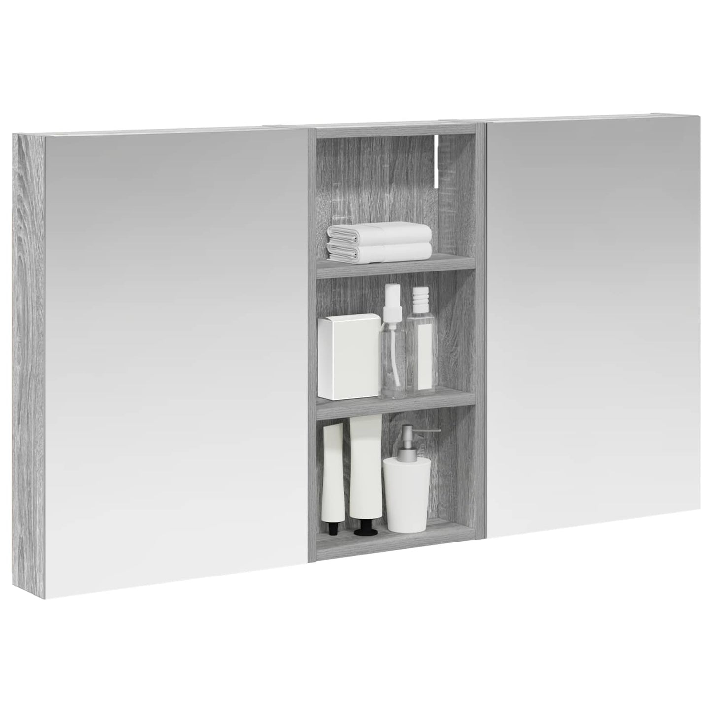 Badkamerkastenset 3 pcs 110 x 10,5 x 60,5 cm Bewerkt hout