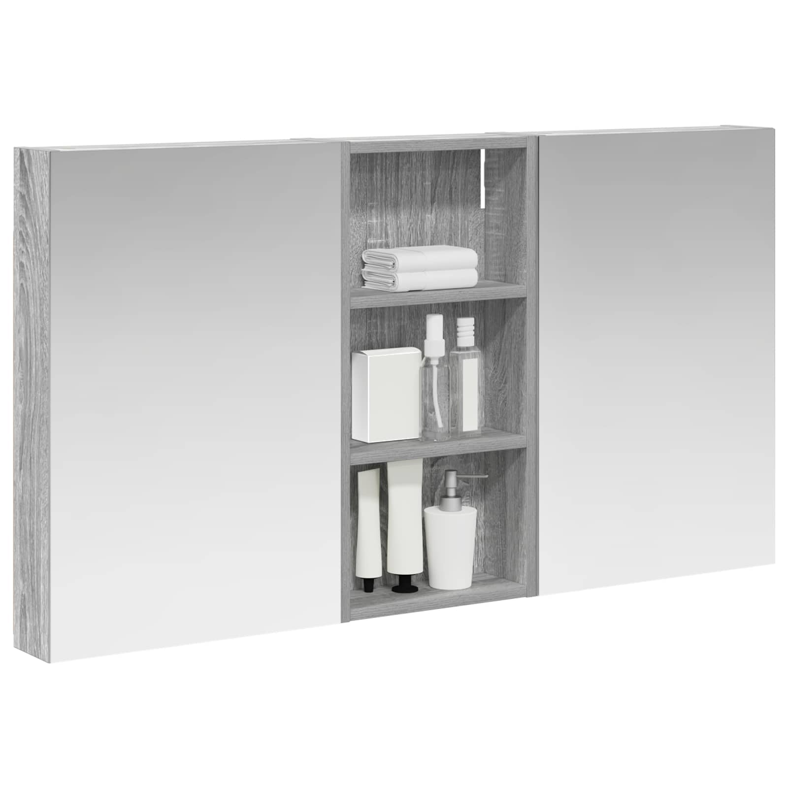 Badkamerkastenset 3 pcs 110 x 10,5 x 60,5 cm Bewerkt hout
