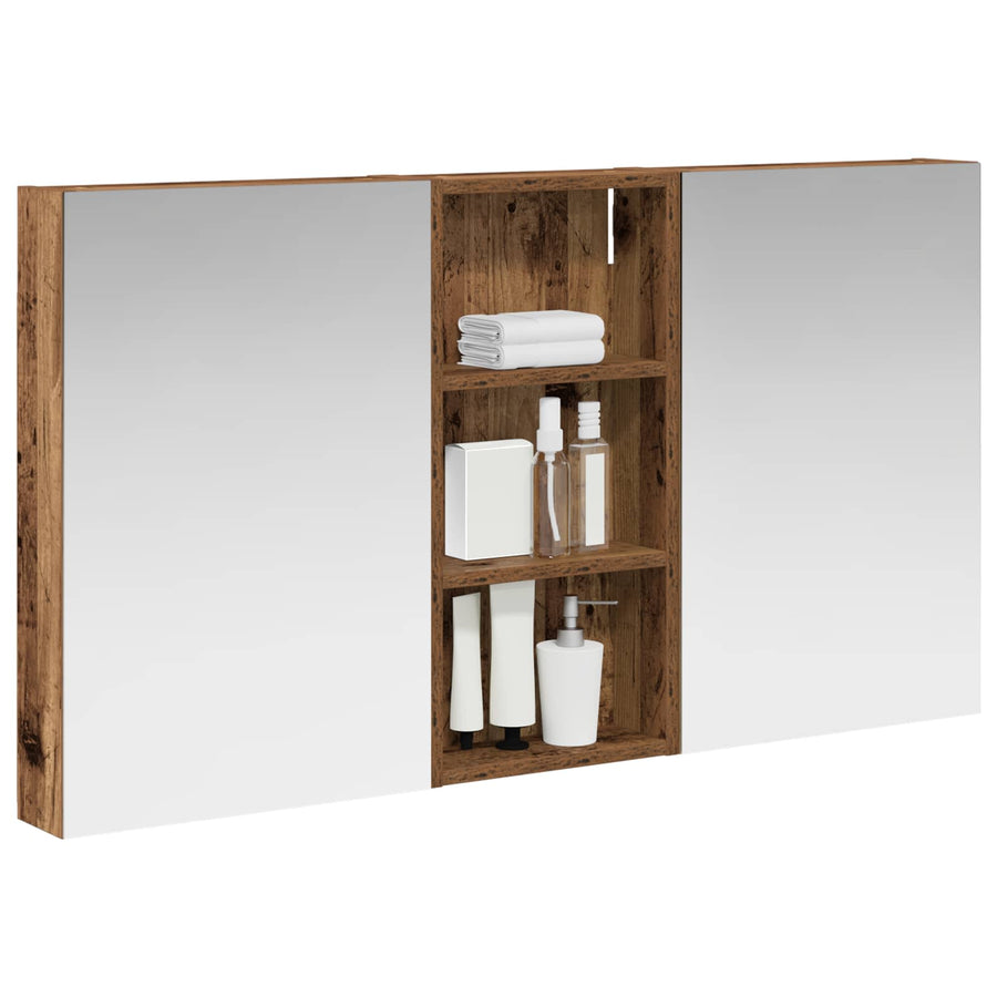 Badkamerkastenset 3 st 110 x 10,5 x 60,5 cm Bewerkt hout