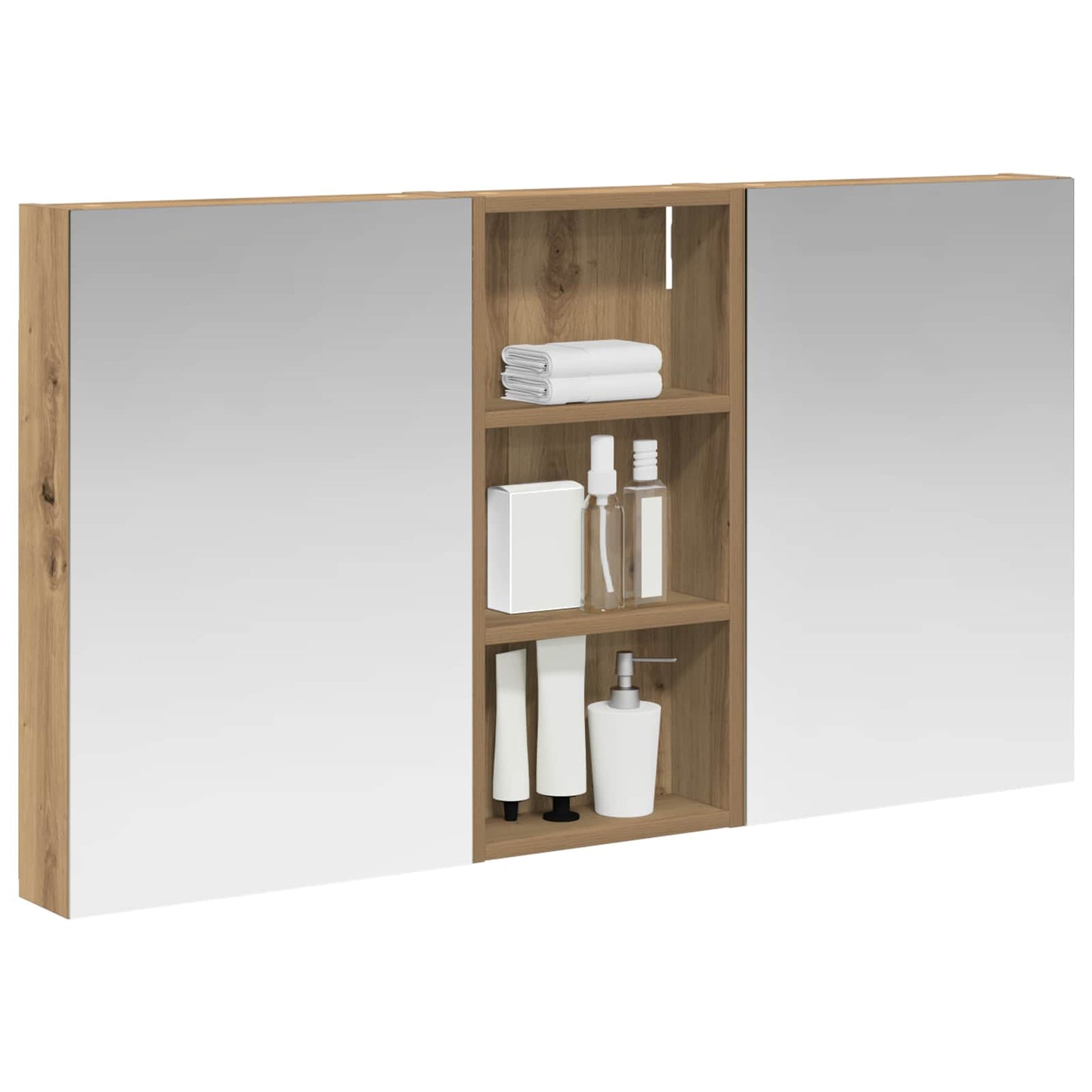 Badkamerkastenset 3 pcs 110 x 10,5 x 60,5 cm Bewerkt hout
