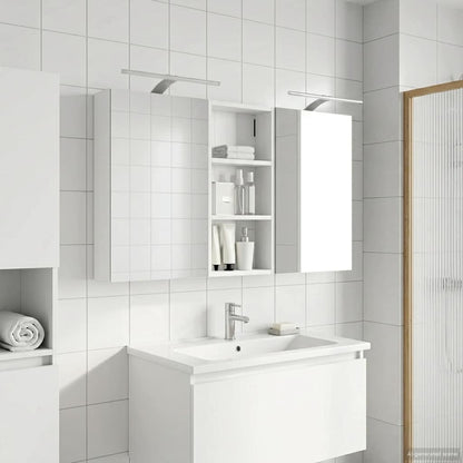Badkamerkastenset 3 pcs 110 x 10,5 x 60,5 cm Bewerkt hout