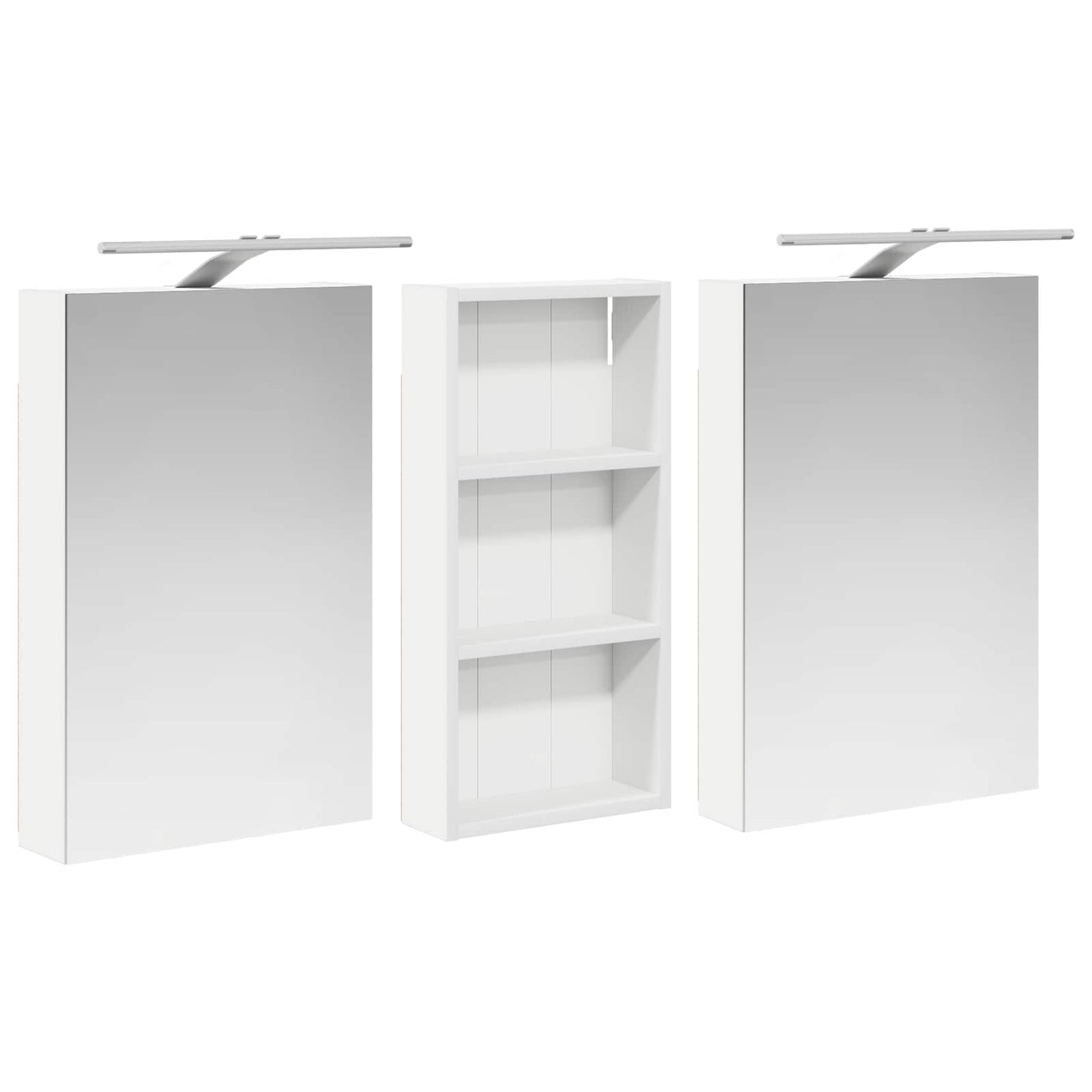 Badkamerkastenset 3 pcs 110 x 10,5 x 60,5 cm Bewerkt hout