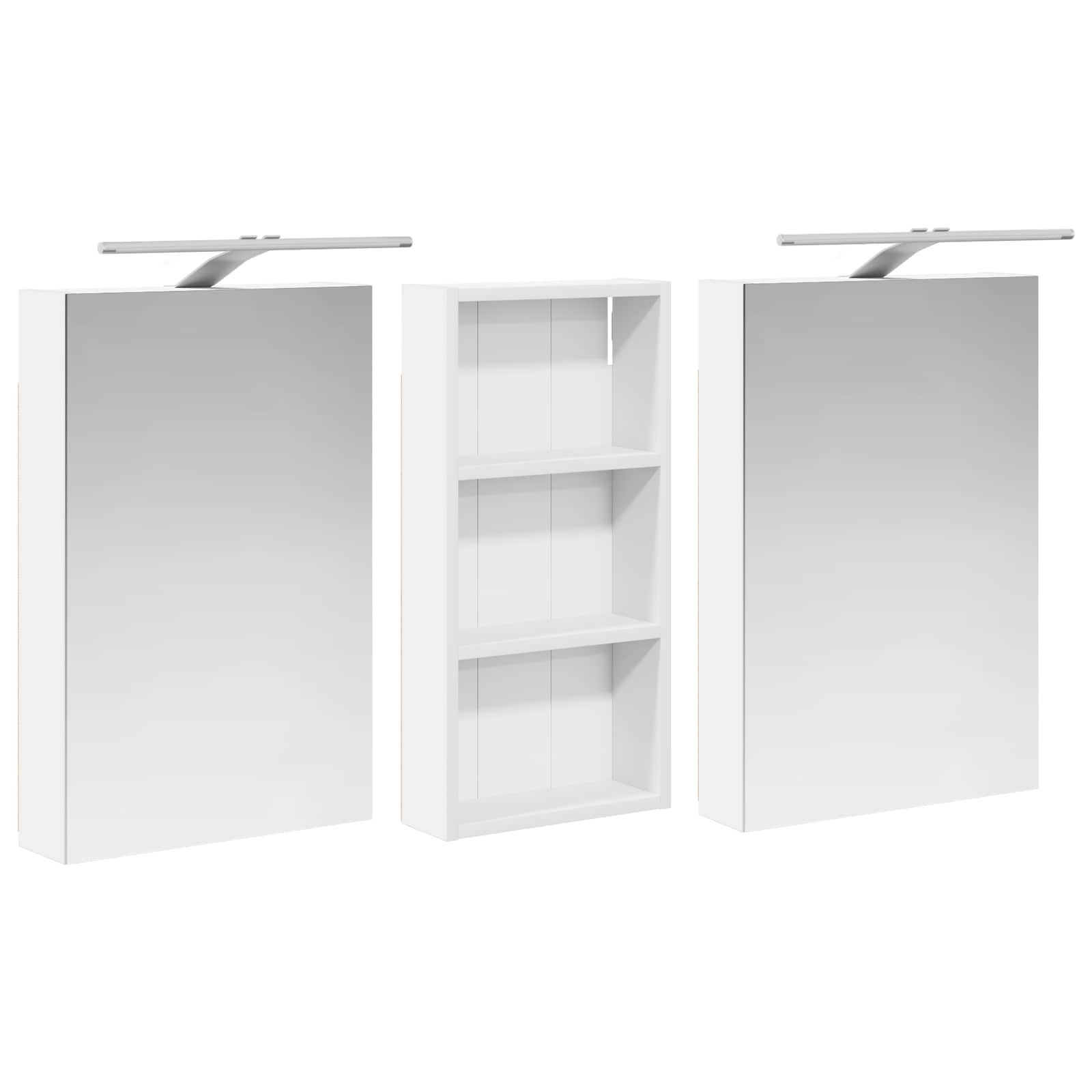 Badkamerkastenset 3 pcs 110 x 10,5 x 60,5 cm Bewerkt hout