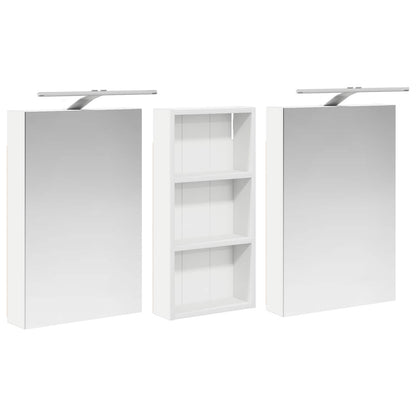 Badkamerkastenset 3 pcs 110 x 10,5 x 60,5 cm Bewerkt hout