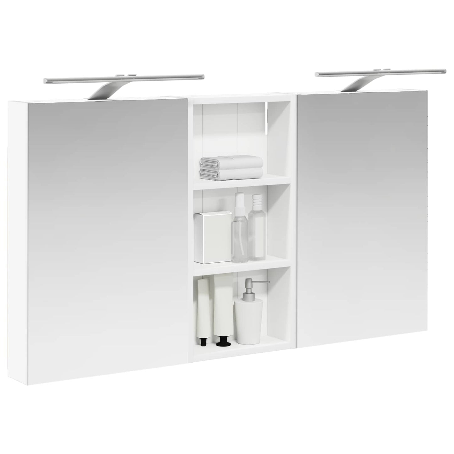 Badkamerkastenset 3 pcs 110 x 10,5 x 60,5 cm Bewerkt hout
