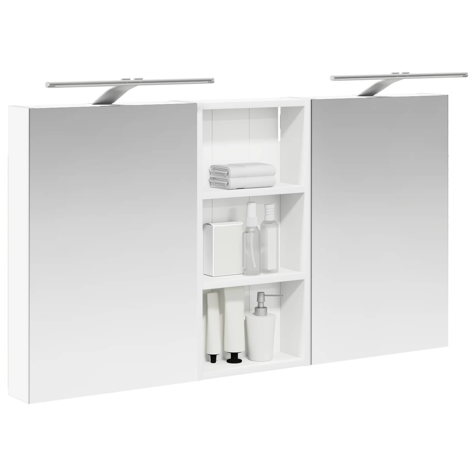 Badkamerkastenset 3 pcs 110 x 10,5 x 60,5 cm Bewerkt hout