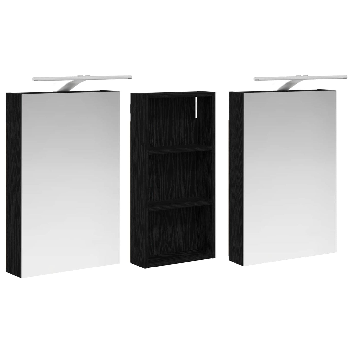 Badkamerkastenset 3 pcs 110 x 10,5 x 60,5 cm Bewerkt hout