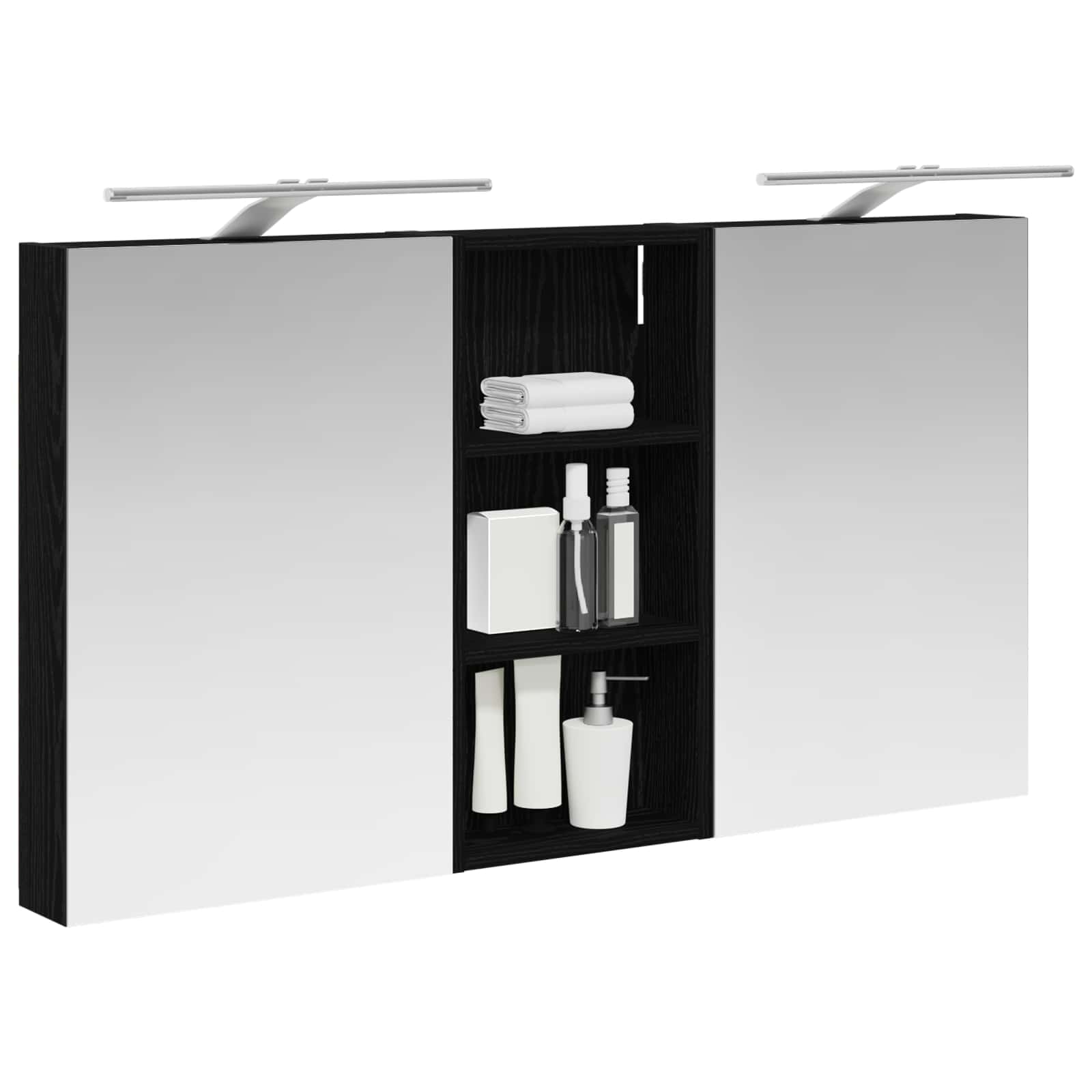 Badkamerkastenset 3 pcs 110 x 10,5 x 60,5 cm Bewerkt hout