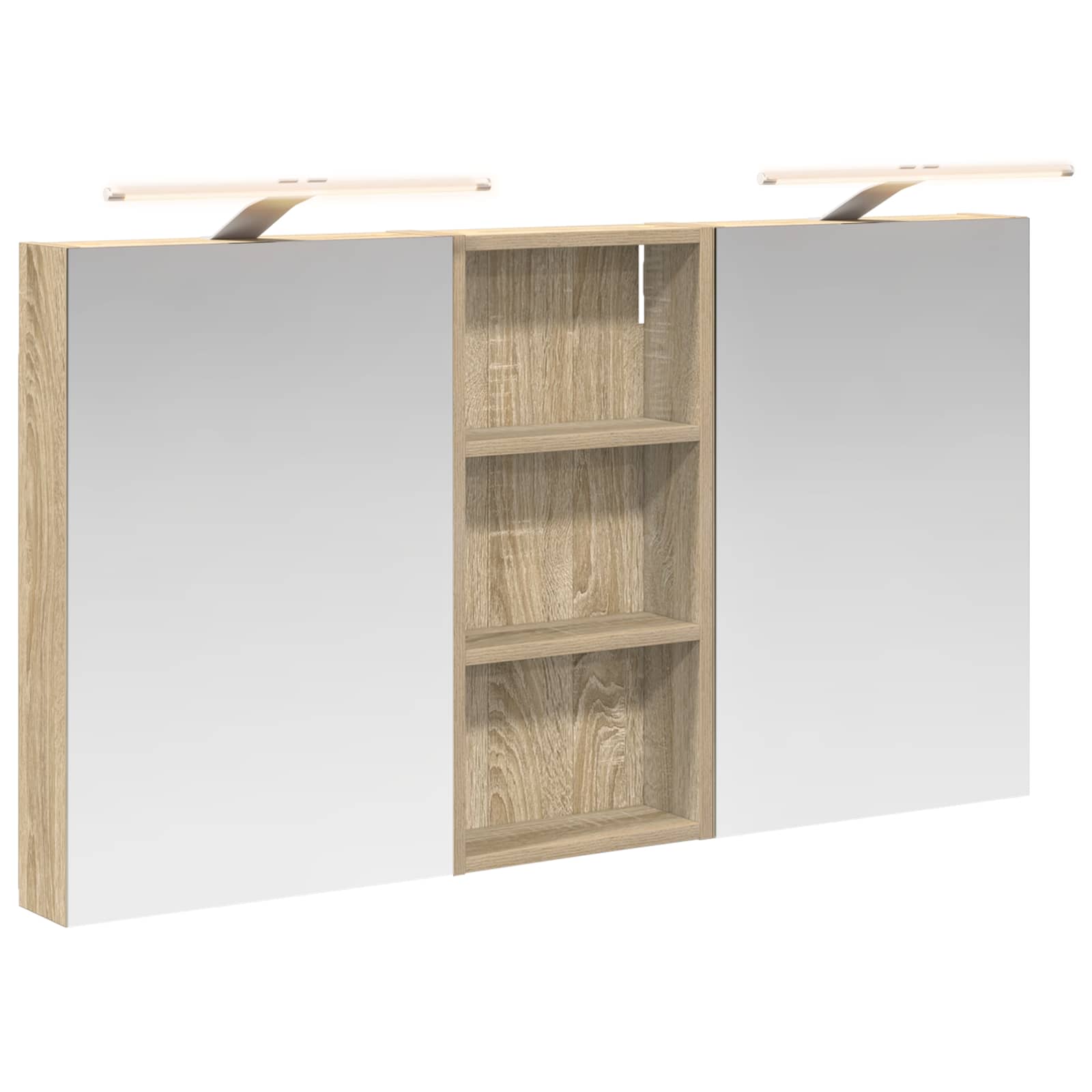 Badkamerkastenset 3 pcs 110 x 10,5 x 60,5 cm Bewerkt hout