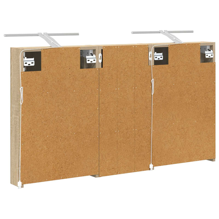 Badkamerkastenset 3 pcs 110 x 10,5 x 60,5 cm Bewerkt hout