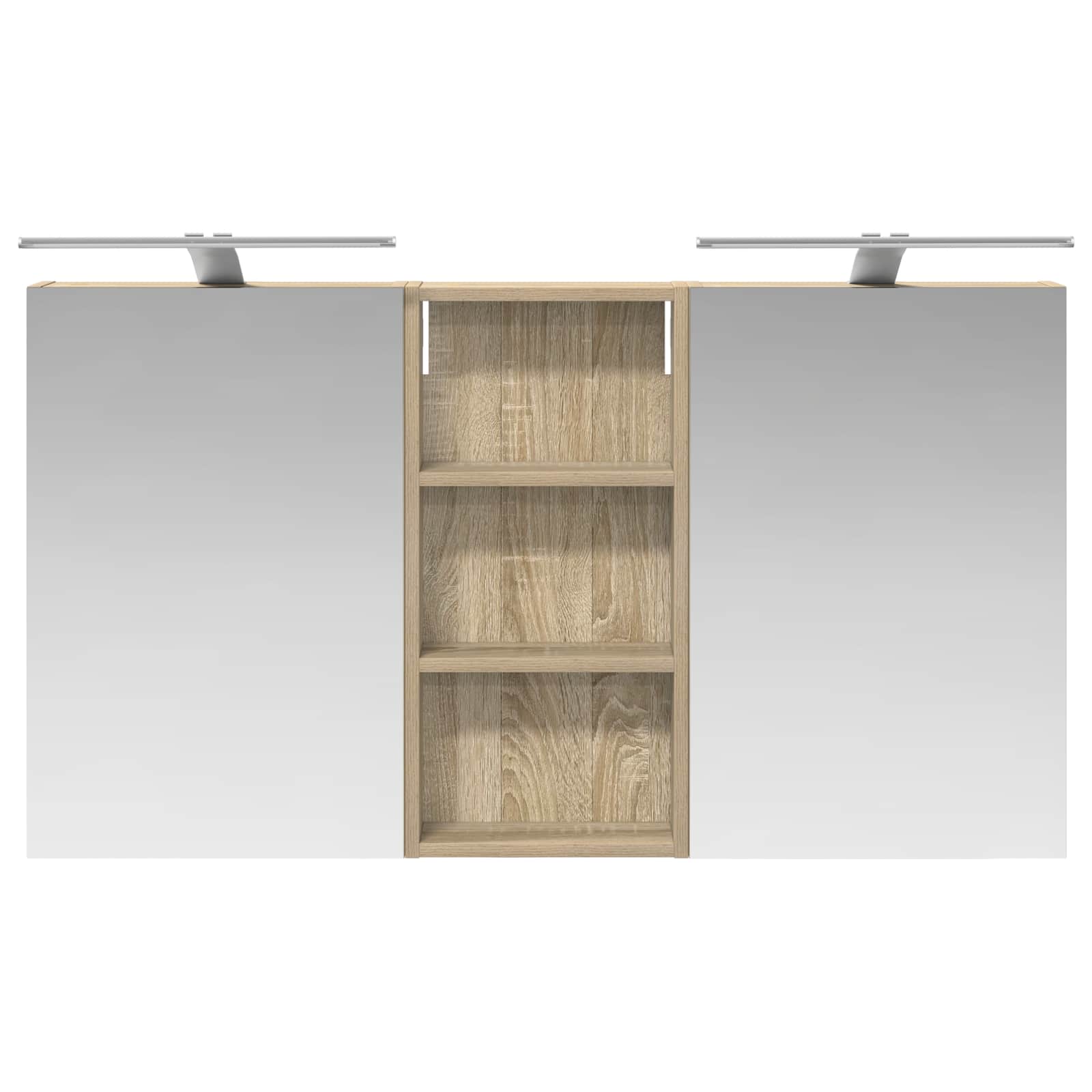 Badkamerkastenset 3 pcs 110 x 10,5 x 60,5 cm Bewerkt hout
