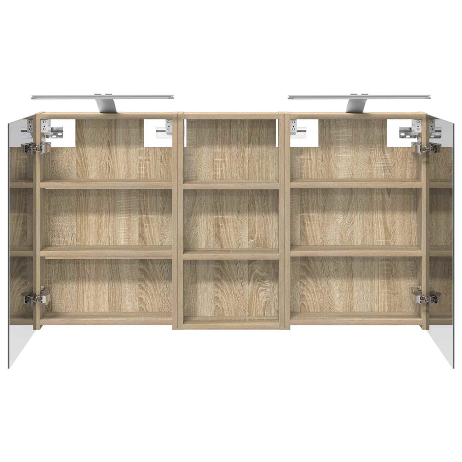 Badkamerkastenset 3 pcs 110 x 10,5 x 60,5 cm Bewerkt hout