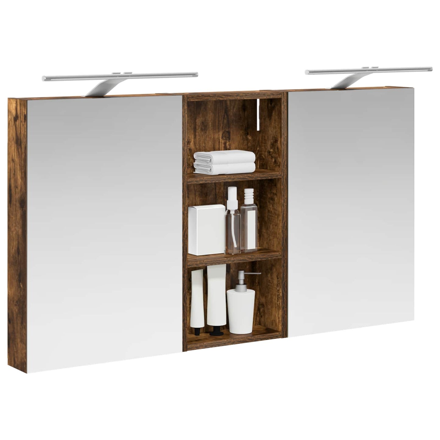 Badkamerkastenset 3 pcs 110 x 10,5 x 60,5 cm Bewerkt hout