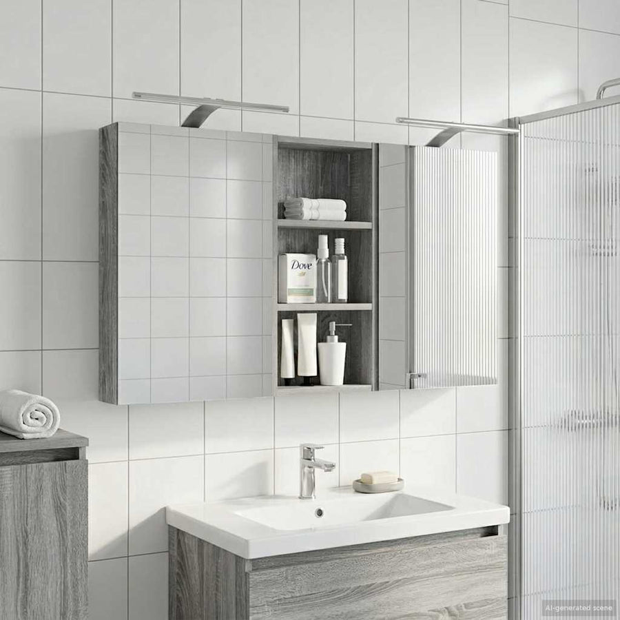 Badkamerkastenset 3 pcs 110 x 10,5 x 60,5 cm Bewerkt hout