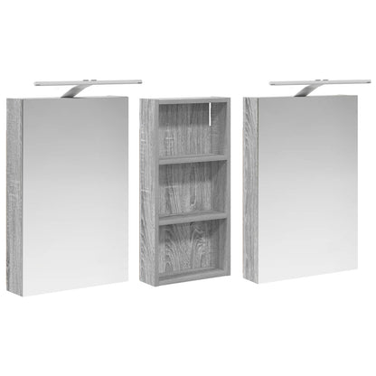 Badkamerkastenset 3 pcs 110 x 10,5 x 60,5 cm Bewerkt hout