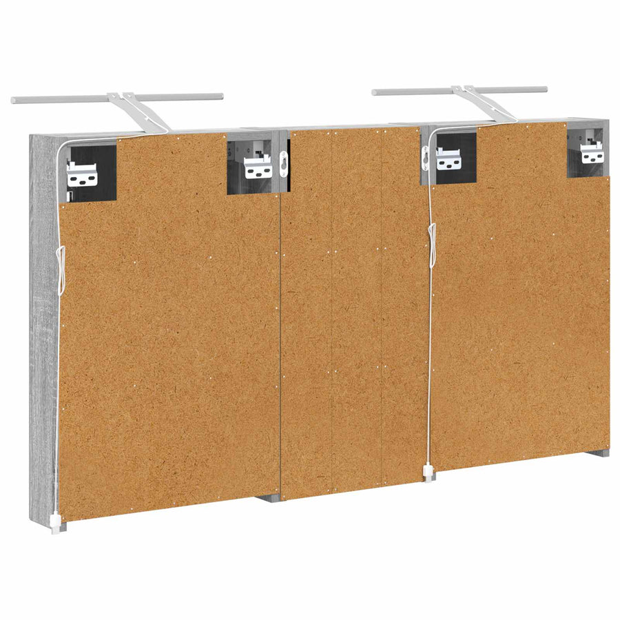 Badkamerkastenset 3 pcs 110 x 10,5 x 60,5 cm Bewerkt hout