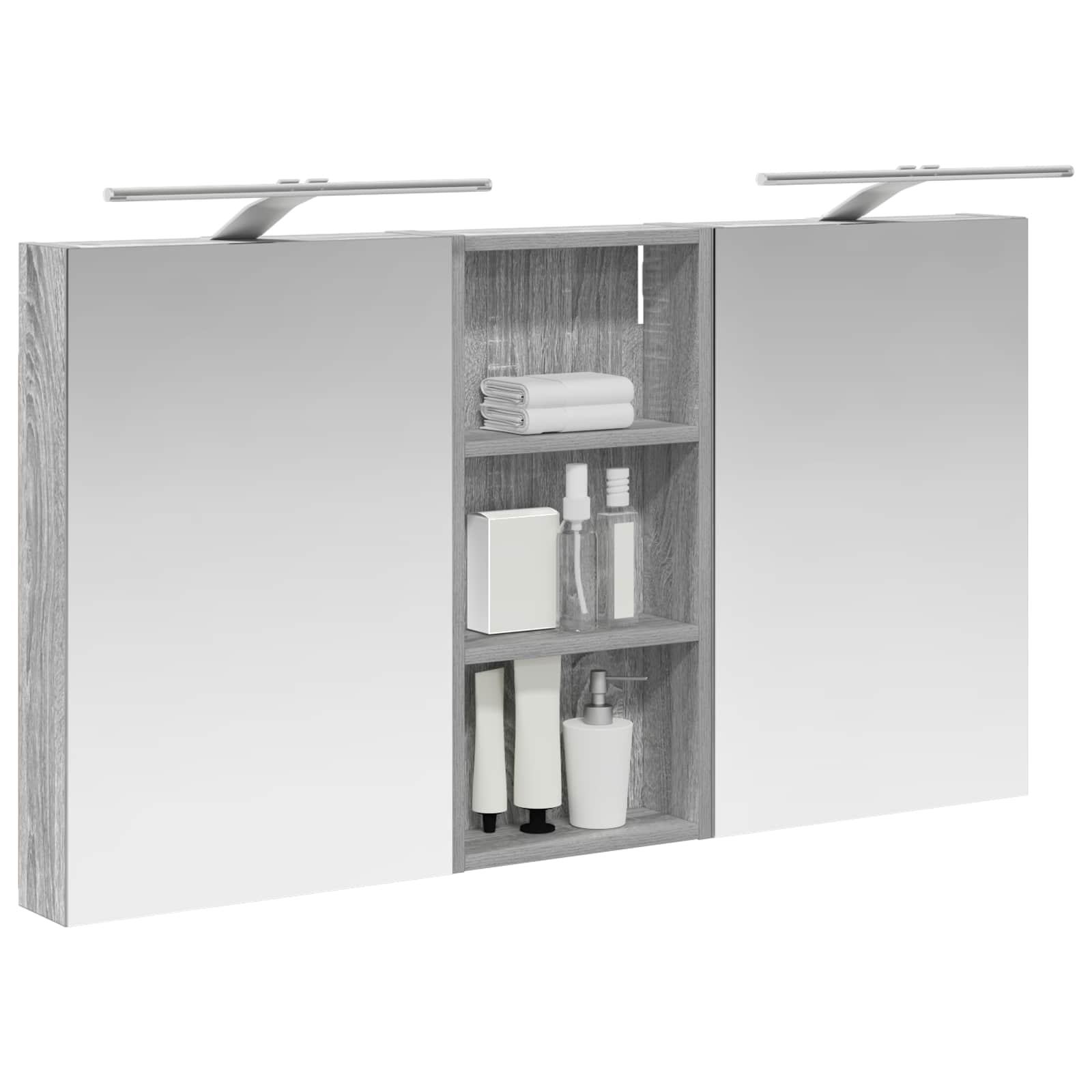 Badkamerkastenset 3 pcs 110 x 10,5 x 60,5 cm Bewerkt hout