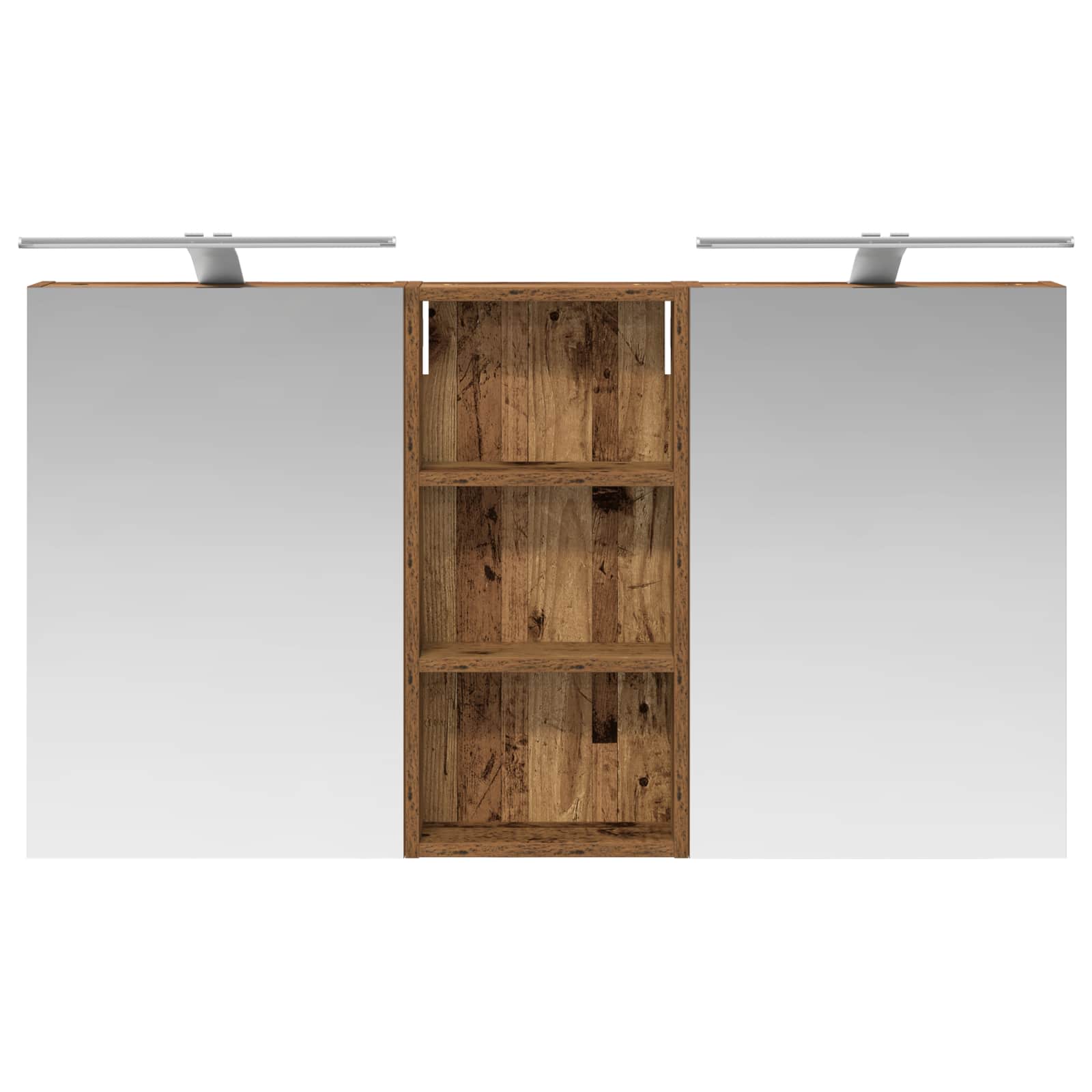 Badkamerkastenset 3 pcs 110 x 10,5 x 60,5 cm Bewerkt hout