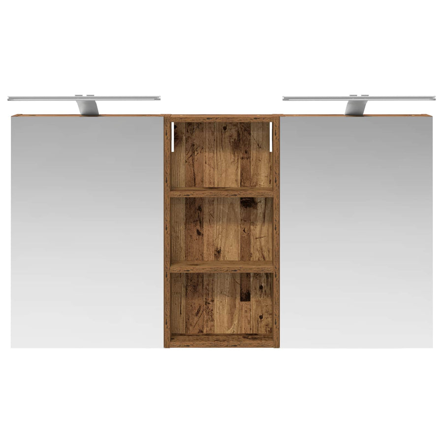 Badkamerkastenset 3 pcs 110 x 10,5 x 60,5 cm Bewerkt hout