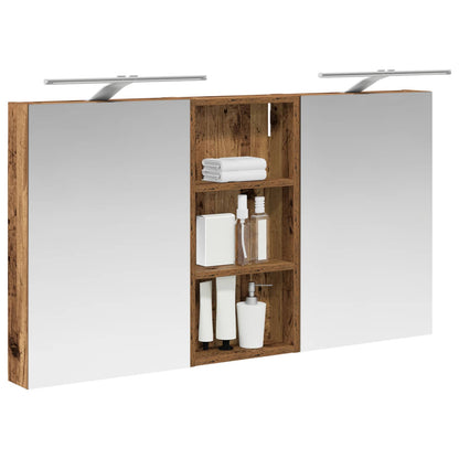 Badkamerkastenset 3 pcs 110 x 10,5 x 60,5 cm Bewerkt hout