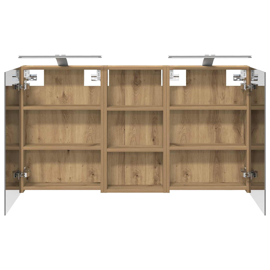 Badkamerkastenset 3 pcs 110 x 10,5 x 60,5 cm Bewerkt hout