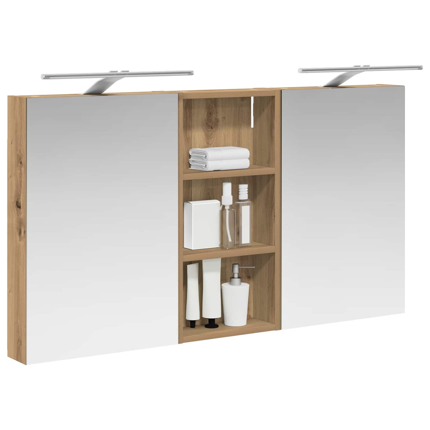 Badkamerkastenset 3 pcs 110 x 10,5 x 60,5 cm Bewerkt hout
