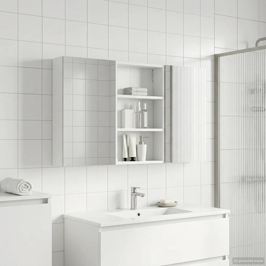 Badkamerkastenset 3 pcs 120 x 10,5 x 60,5 cm Bewerkt hout