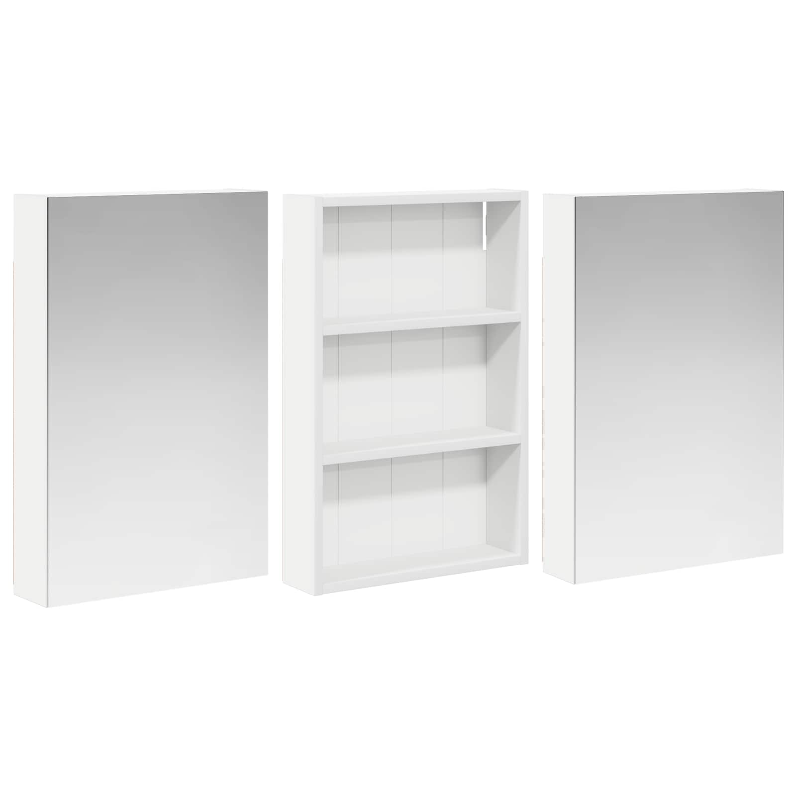 Badkamerkastenset 3 pcs 120 x 10,5 x 60,5 cm Bewerkt hout