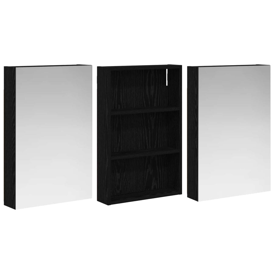 Badkamerkastenset 3 pcs 120 x 10,5 x 60,5 cm Bewerkt hout