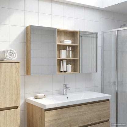 Badkamerkastenset 3 pcs 120 x 10,5 x 60,5 cm Bewerkt hout