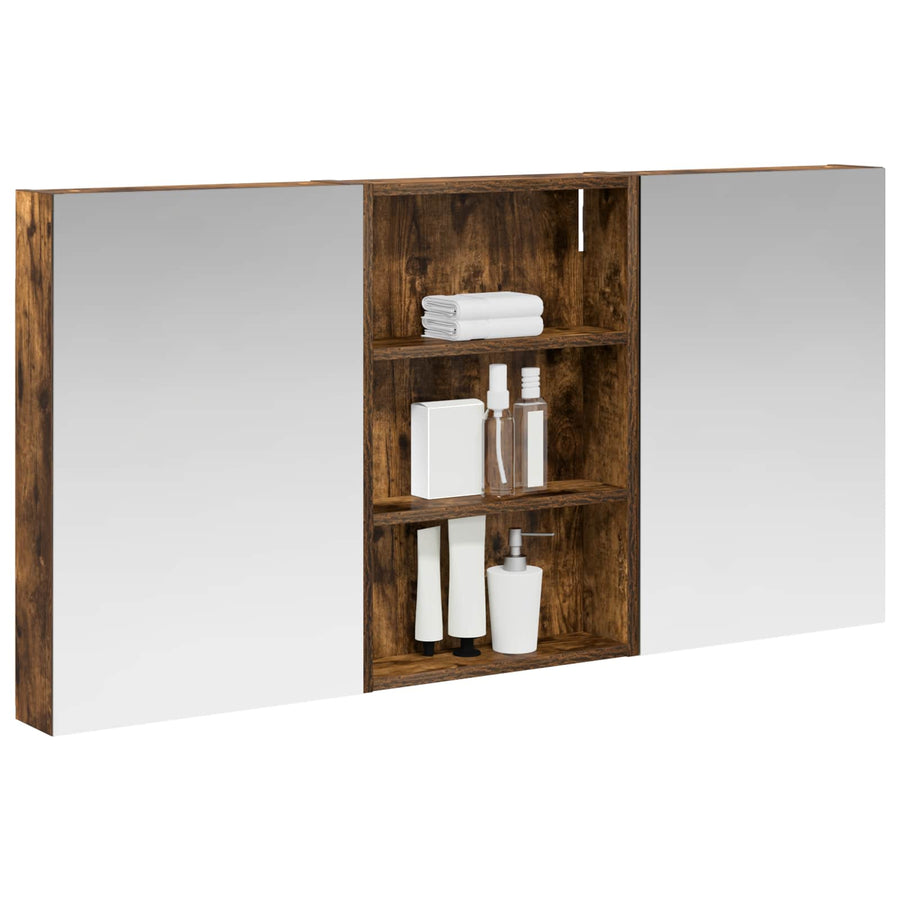 Badkamerkastenset 3 pcs 120 x 10,5 x 60,5 cm Bewerkt hout