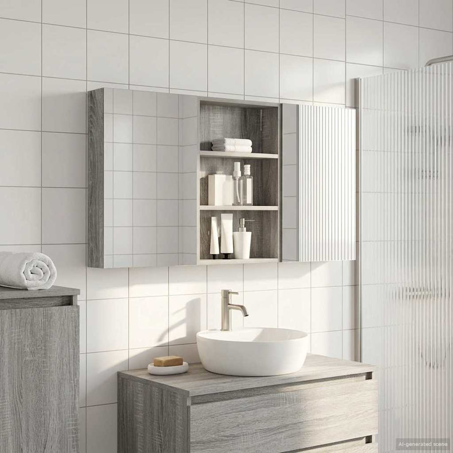Badkamerkastenset 3 st 120 x 10,5 x 60,5 cm Bewerkt hout