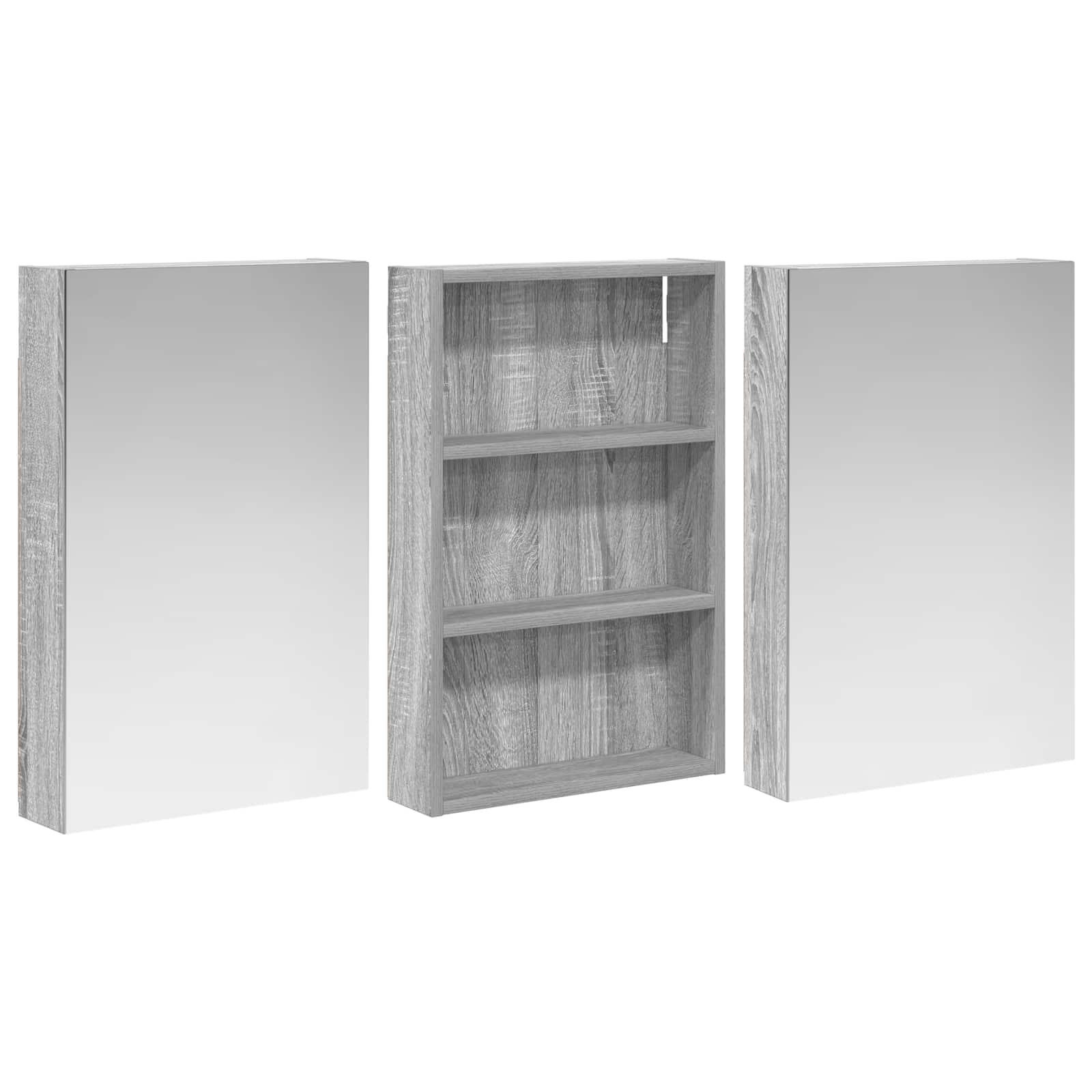 Badkamerkastenset 3 pcs 120 x 10,5 x 60,5 cm Bewerkt hout