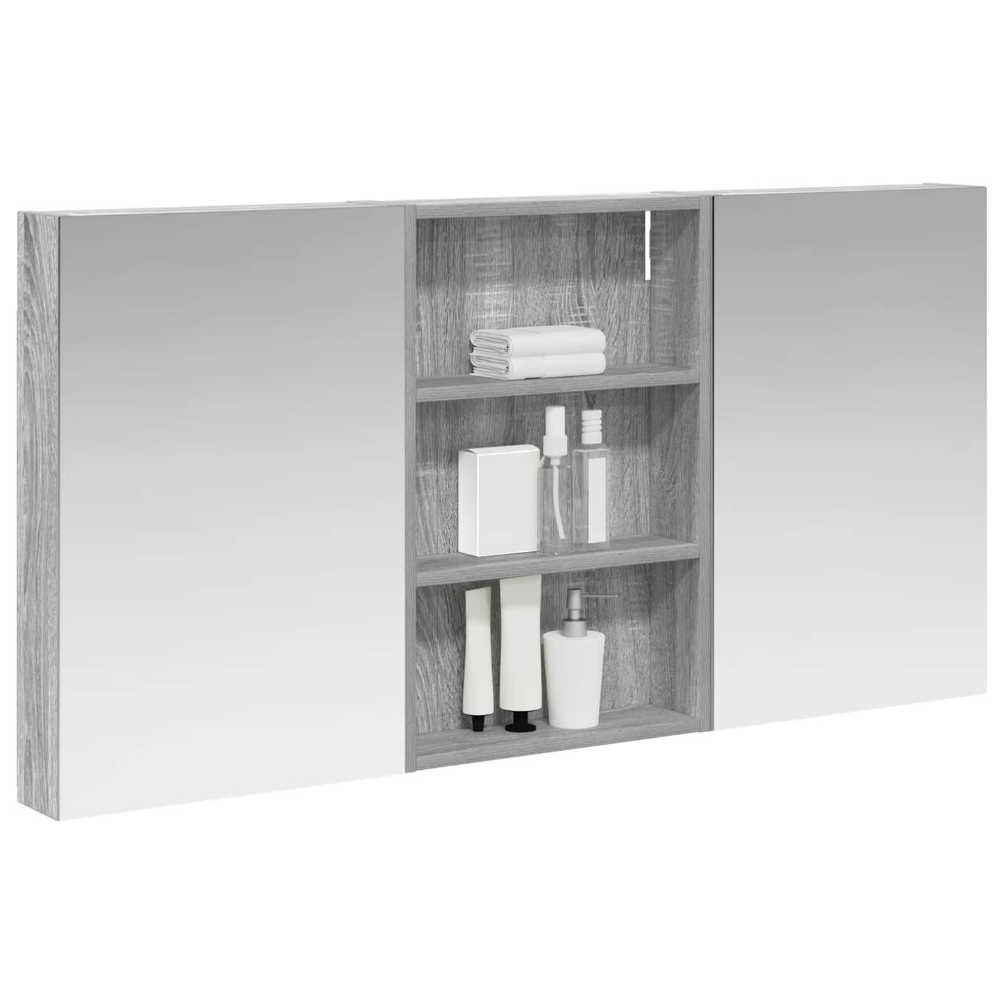 Badkamerkastenset 3 pcs 120 x 10,5 x 60,5 cm Bewerkt hout